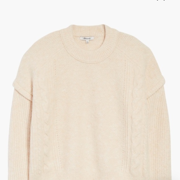 Madewell Plus Cable Havener Pullover Sweater light pink size S Alpaca wool - Picture 6 of 16